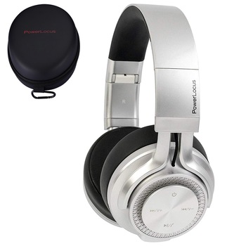 Casti audio PowerLocus P3 Over ear, 40 ore de muzica, Bluetooth 5.0 Wireless, Hands-Free, Argintiu Casti audio PowerLocus P3 Over ear, 40 ore de muzica, Bluetooth 5.0 Wireless, Hands-Free, Argintiu
