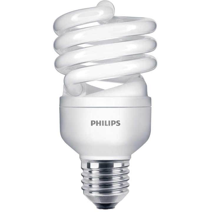 Philips energiatakarékos izzó, spirál forma, E27, 20W, 6000 óra, hideg fény
