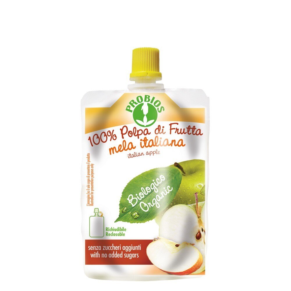 Piure de fructe bio mere doypack fara zahar Probios 100g