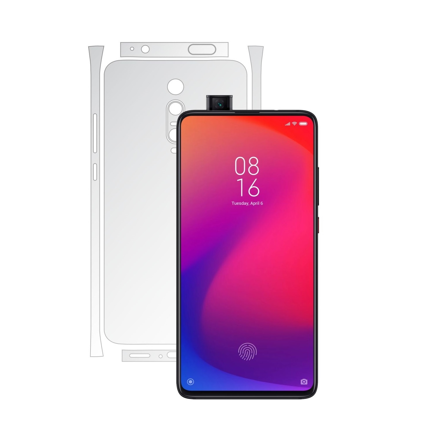 Folie Protectie Spate Invisible Skinz HD pentru Xiaomi Mi 9T / 9T Pro - Folie Siliconica Ultra-Clear cu taiere Split Cut pentru Carcasa Spate si Laterale, Skin Adeziv Transparent, Edge to Edge Full Case Cover
