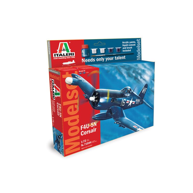 Kit de construit avion F4U - 5N CORSAIR 1:72 , adeziv si vopseluri incluse