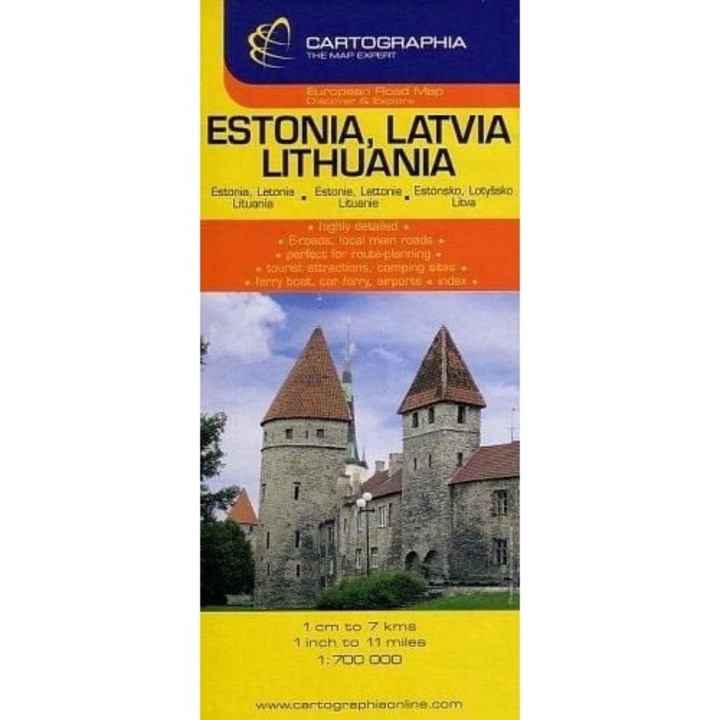Cartographia Kft.; Észtország Lettország, Litvánia autóstérkép 1:700 000