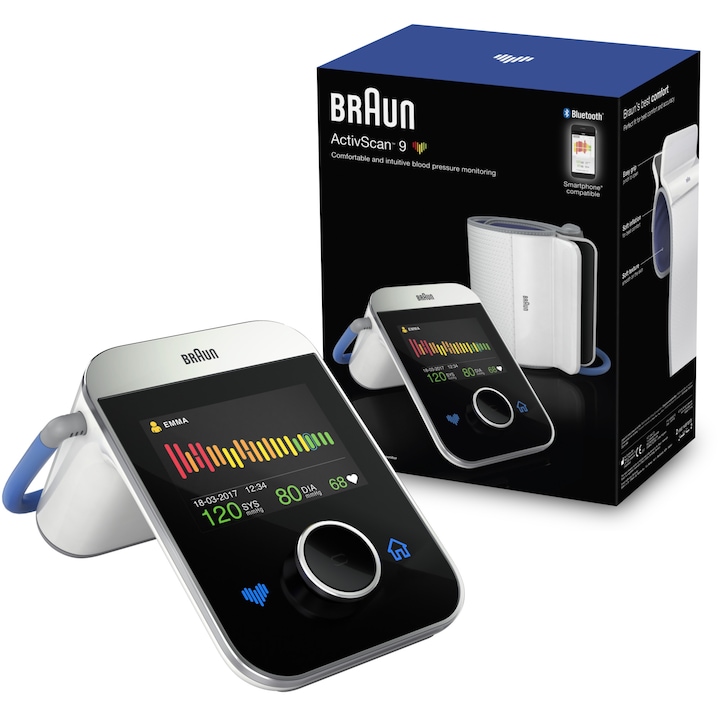 Апарат за кръвно налягане Braun Activ Scan 9, С Bluetooth