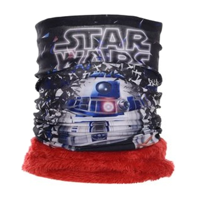 Fular Star Wars, R2-D2, model tub, 43 x 22 cm, coral fleece/jersey, interior rosu