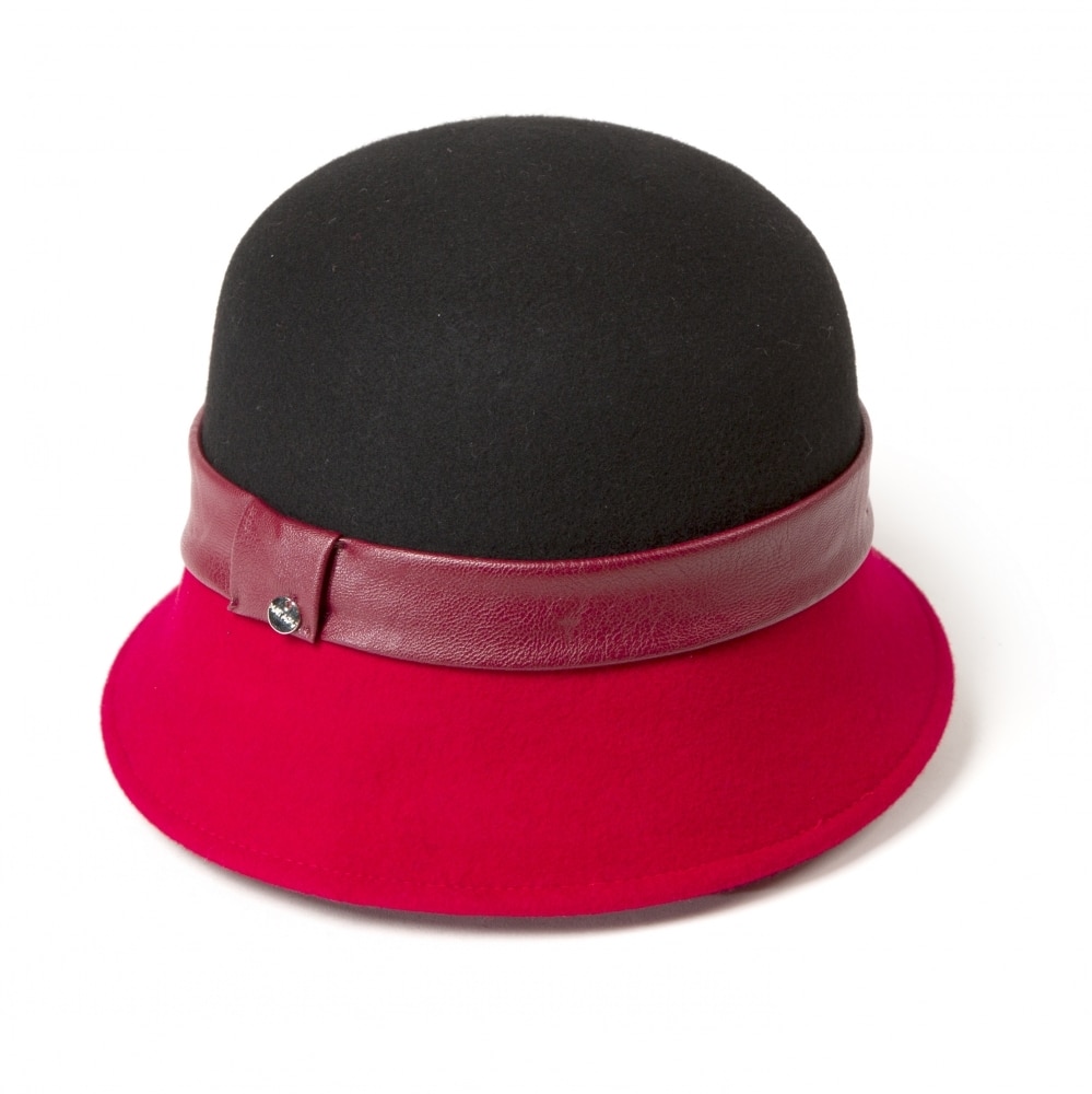 Palarie pentru femei HatYou CF0269R, Lana, Negru/Rosu