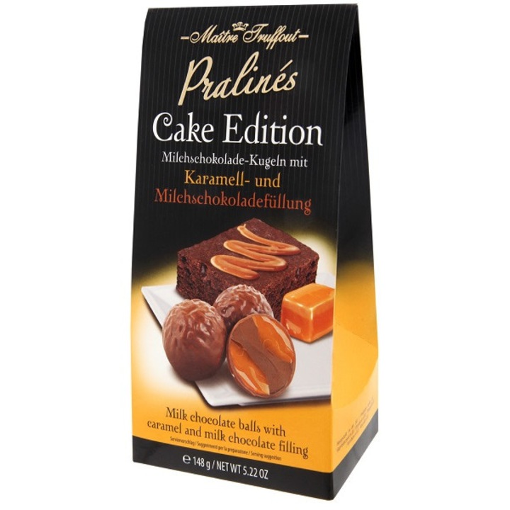 Maitre T. Cake Edition tejcsokoládé és karamell töltelékkel töltött tejcsokoládé praliné 148G