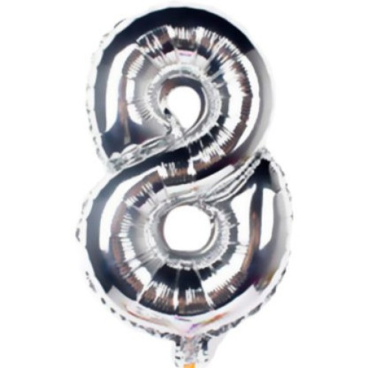 Mini 8-as Silver szám Fólia lufi 33 cm PNN89805