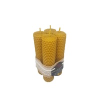 Lumanari ceara naturala de albine, 4 BUCATI LA SET, artizanat, 13cm