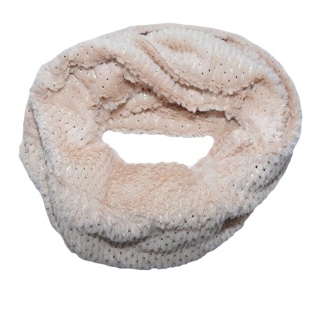 Fular dama, Ioda circular din blanita cu inserti de paiete aurii , D&J Exclussive, crem