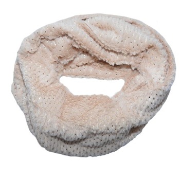 Fular dama, Ioda circular din blanita cu inserti de paiete aurii , D&J Exclussive, crem Fular dama, Ioda circular din blanita cu inserti de paiete aurii , D&J Exclussive, crem