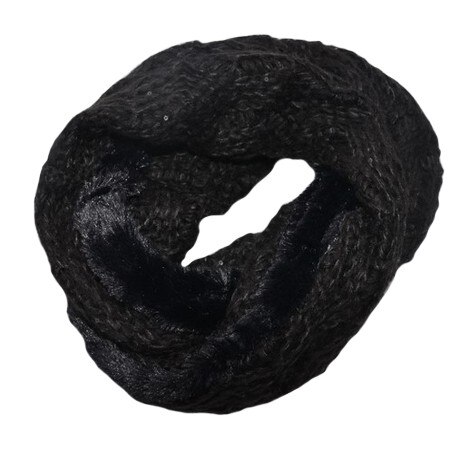 Fular dama, Eve circular din blanita cu inserti de paiete , D&J Exclussive, negru