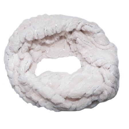 Fular dama, Dave circular din blanita cu inserti de paiete , D&J Exclussive, crem