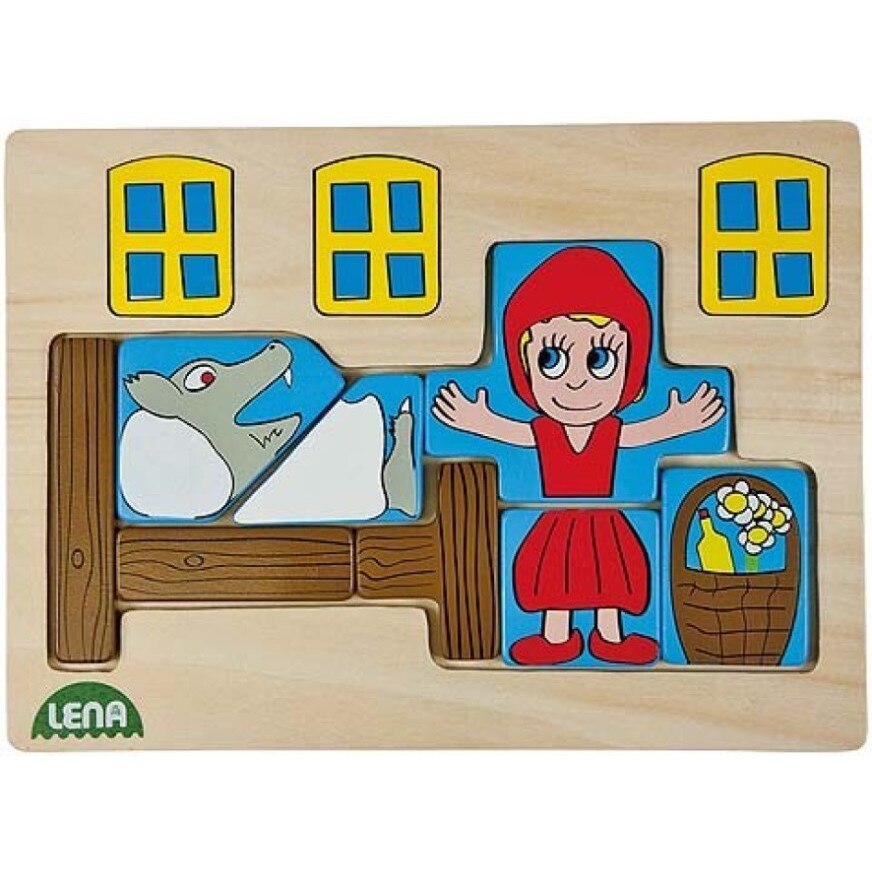 Puzzle din Lemn Lena, Scufita rosie, 8 Piese
