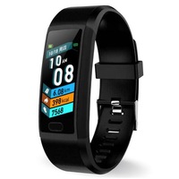 Bratara Fitness Smartband Techstar® T12 Waterproof IP65, Bluetooth 4.2, Compatibila Android & iOS, Display TFT 1.14", Negru