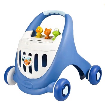 Antepremergator cu cutie de depozitare jucarii ABERO Elantra Baby Walker albastru Antepremergator cu cutie de depozitare jucarii ABERO Elantra Baby Walker albastru