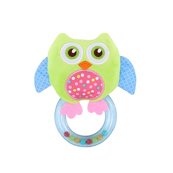 Jucarie zornaitoare din plus multicolor Lorelli, Bufnita, verde, 18,5 cm, cu inel Jucarie zornaitoare din plus multicolor Lorelli, Bufnita, verde, 18,5 cm, cu inel