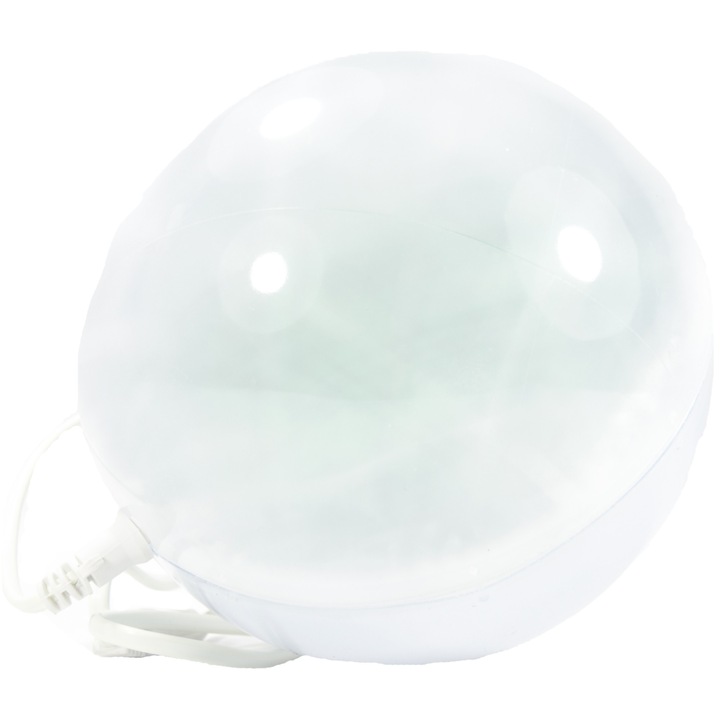 Decoratiune Craciun, Glob, 0394, alb, LED 6W, Lumina Multicolor