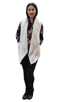 Vesta rafinata din piele,croi asimetric,D&J Exclusive, Alb Vesta rafinata din piele,croi asimetric,D&J Exclusive, Alb