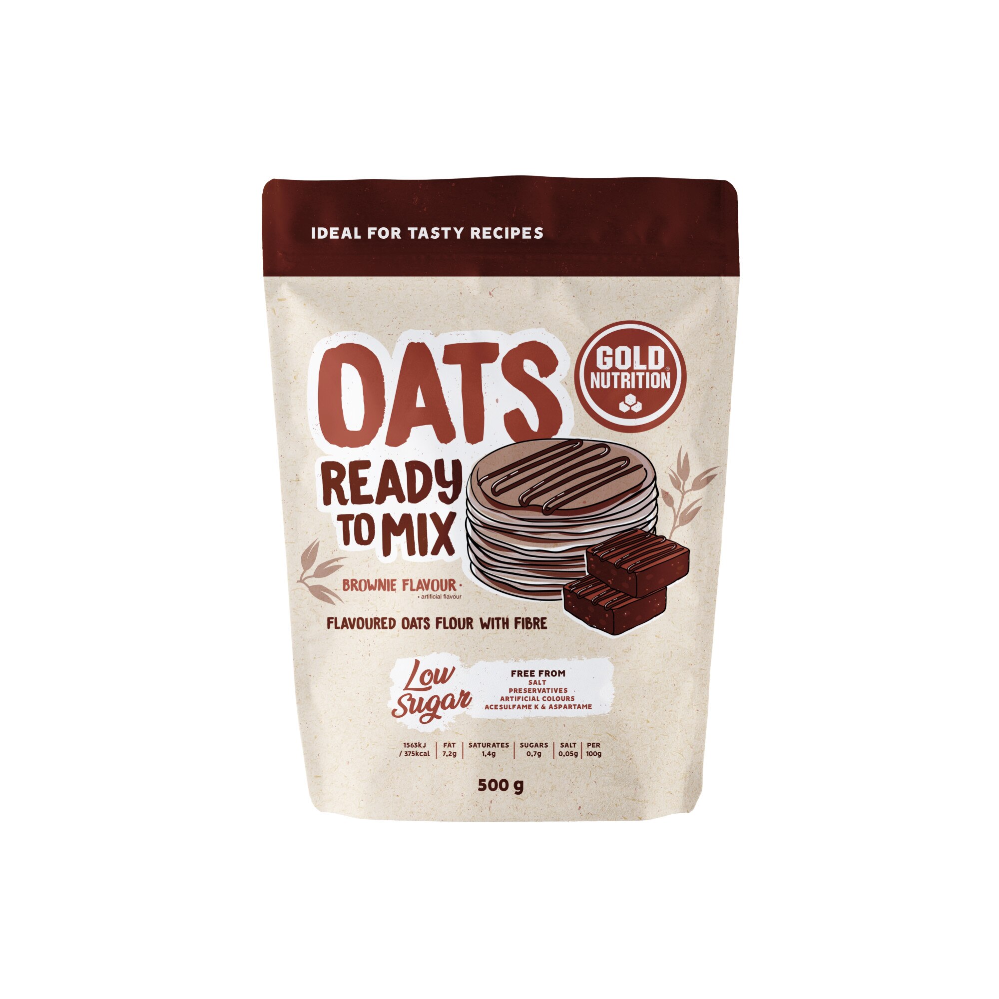 Faina de ovaz, GoldNutrition, Oats Ready to Mix Brownie, 500 g