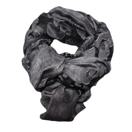 Esarfa eleganta cu aspect transparent si imprimeu , D&J Exclussive, gri
