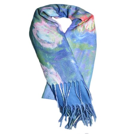 Esarfa Oanna,model painted-flower, D&J Exclussive,albastru