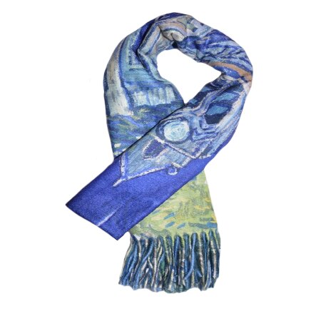 Esarfa Elma ,model painted tip house,D&J Exclussive,bleumarin-alb