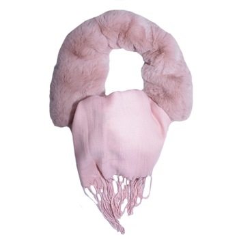 Esarfa Beatrice 2 in 1 cu insertii de blanita ,D&J Exclussive,roz Esarfa Beatrice 2 in 1 cu insertii de blanita ,D&J Exclussive,roz