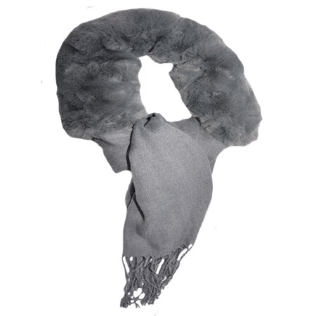 Esarfa Beatrice 2 in 1 cu insertii de blanita,D&J Exclussive,gri