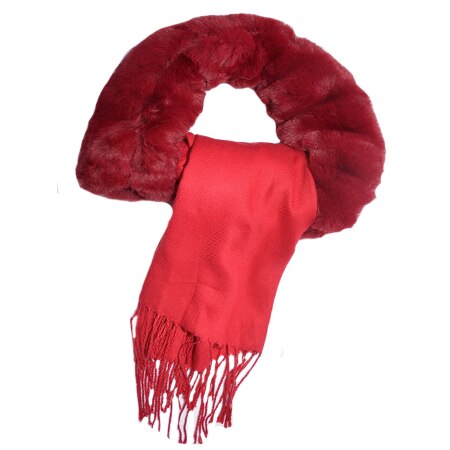 Esarfa Beatrice 2 in 1 cu insertii de blanita,D&J Exclussive,marsala