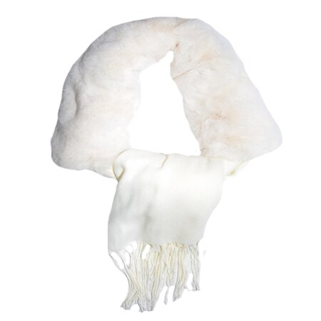 Esarfa Beatrice 2 in 1 cu insertii de blanita,D&J Exclussive,alb