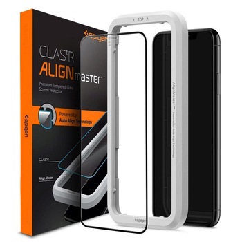 Folie de protectie Spigen AlignMaster FC pentru iPhone 11 (6.1 Folie de protectie Spigen AlignMaster FC pentru iPhone 11 (6.1
