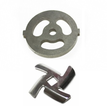 Set - Cutit din inox pentru masina de tocat electrica cu interior patrat + Sita pentru masina electrica gauri mari Set - Cutit din inox pentru masina de tocat electrica cu interior patrat + Sita pentru masina electrica gauri mari