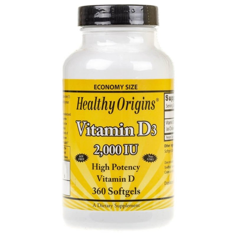 Vitamine D3 Healthy Origins 2000 UI - Boîte De 360 Capsules, Complément Alimentaire Neuf
