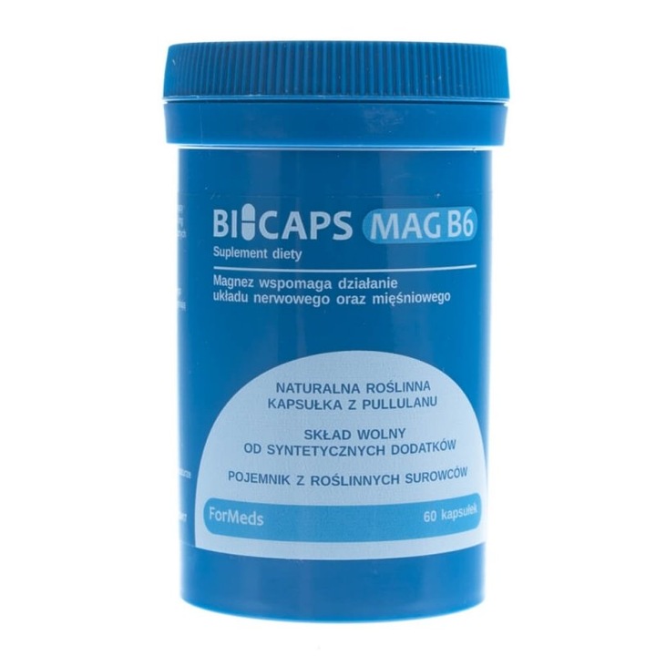 Хранителна добавка Formeds Bicaps Mag B6 (Магнезиев цитрат + Витамин B6) - 60 капсули
