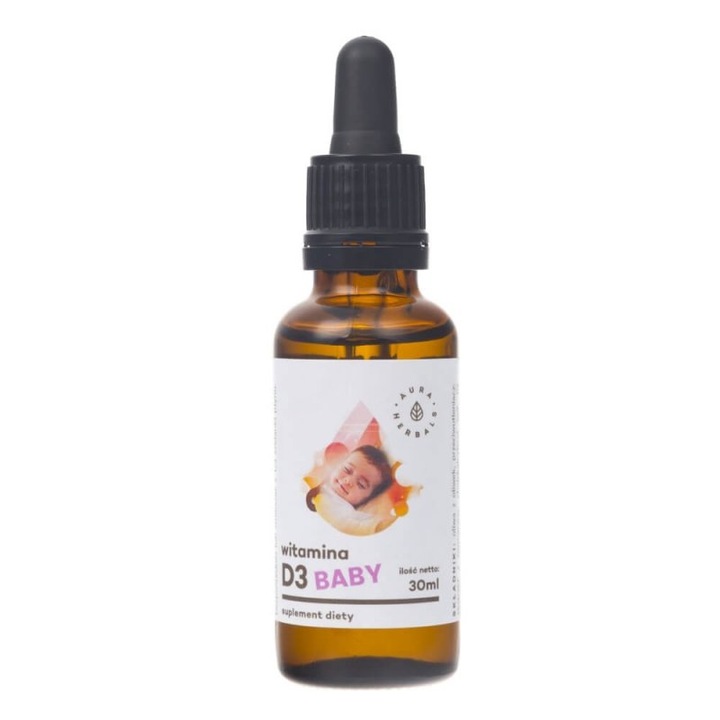Хранителна добавка Aura Herbals Vitamin D3 Baby 400 IU на капки - 30 мл