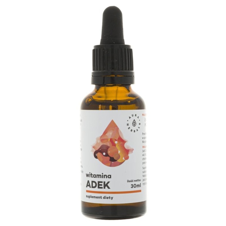 Supliment alimentar Aura Herbals Vitamina A + D3 + E + K2 mk7 - 30 ml