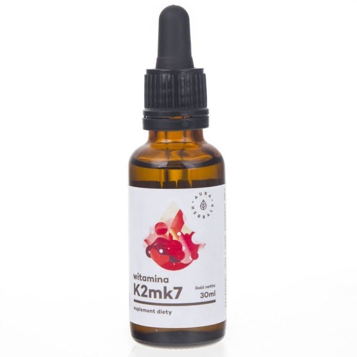 Хранителна добавка Aura Herbals Витамин K2mk7 на капки - 30 мл