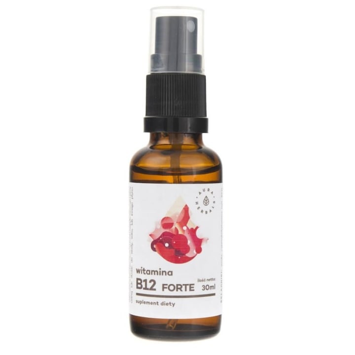 Supliment alimentar Aura Herbals Vitamina B12 Forte intr-un spray - 30 ml