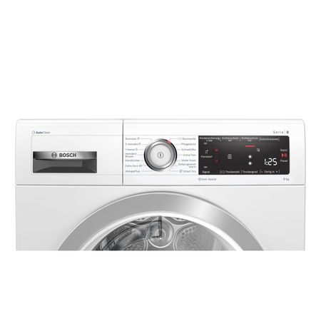 Uscator de rufe Bosch WTX87K90, Seria 8, cu condesare si pompa de caldura, 8 kg, Clasa A+++