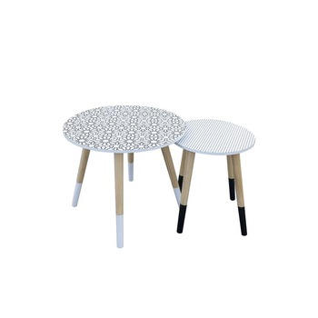 Set doua mese decorative rotund, model cu flori, 48 x 40 cm Set doua mese decorative rotund, model cu flori, 48 x 40 cm