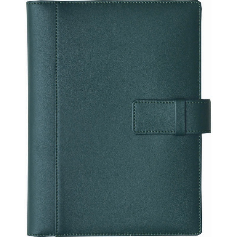 Agenda Super Lux Piele Naturala, verde inchis, 17x24 cm, nedatata