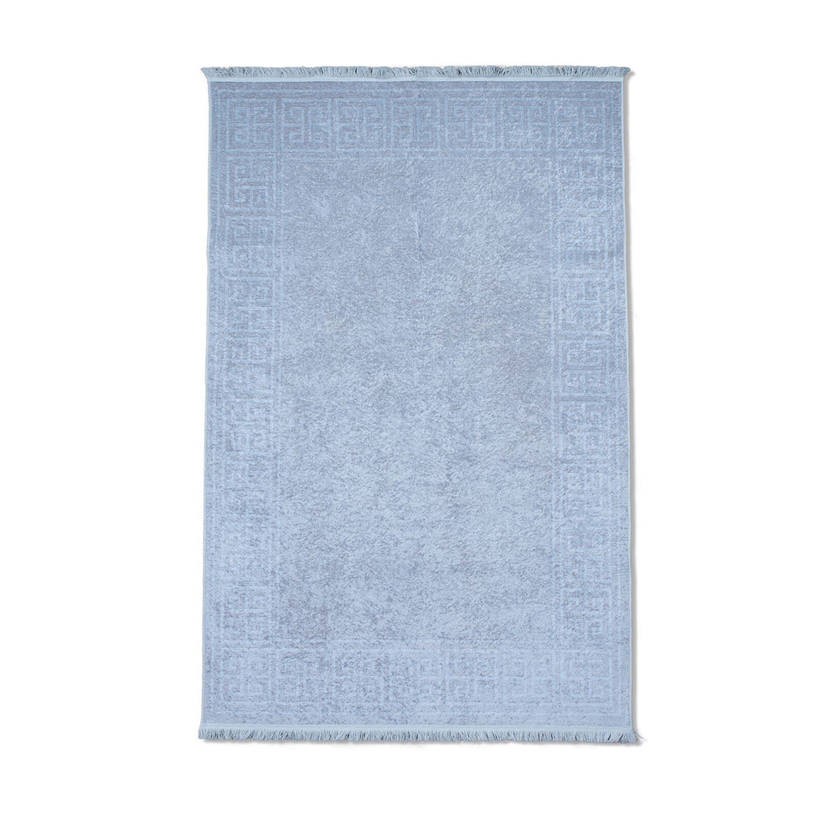 Covor de interior cu ciucuri Brillant Kuba, 150x230 cm , grosime 2.5 mm, tip printed, aspect lucios, lavabile, poliester, antiderapant, gramaj 750g/mp, model alb