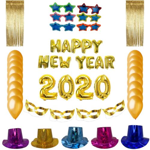 Kit 30 de persoane petrecere Revelion, 93 piese, multicolor