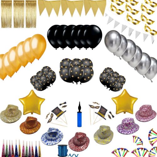 Kit 100 de persoane Petrecerea de Revelion, 329 piese, multicolor