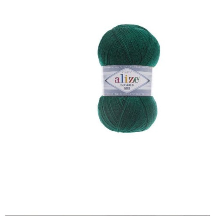 Fir Textil Alize Lanagold 800-507 pentru crosetat si tricotat, poliester, lana, verde petrol, 800 m