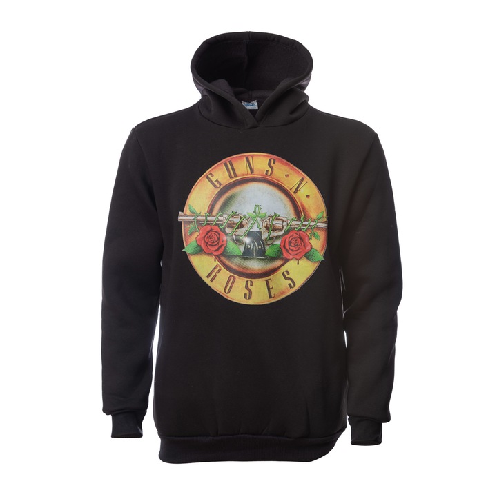 Pulóver, Printex, Férfi, Bandák, Guns N' Roses, Logó, Fekete