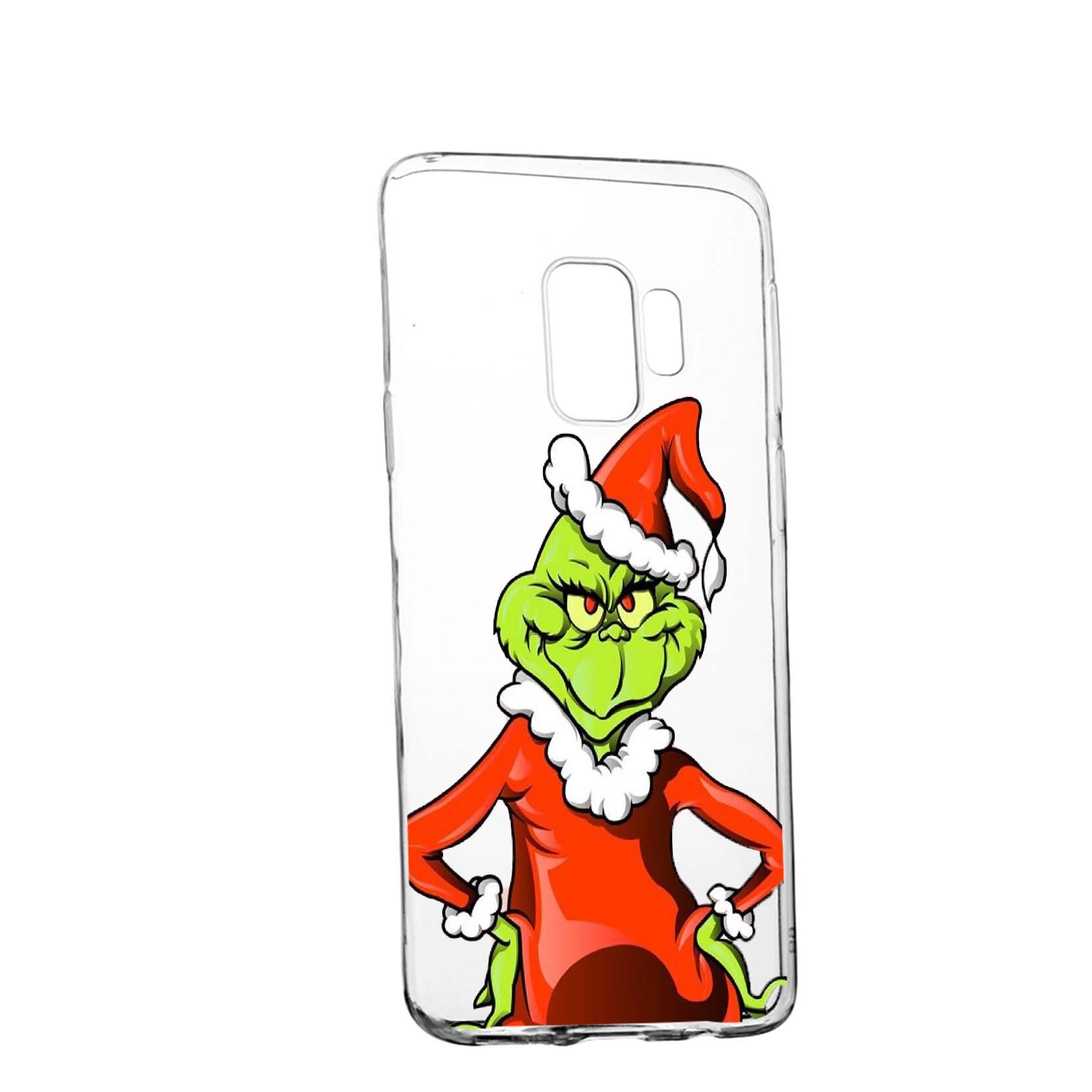 Husa de protectie Craciun, Christmas, Grinch pentru Xiaomi Redmi Note 8 Pro, rezistenta la uzura, anti-alunecare, din silicon Premium, 322