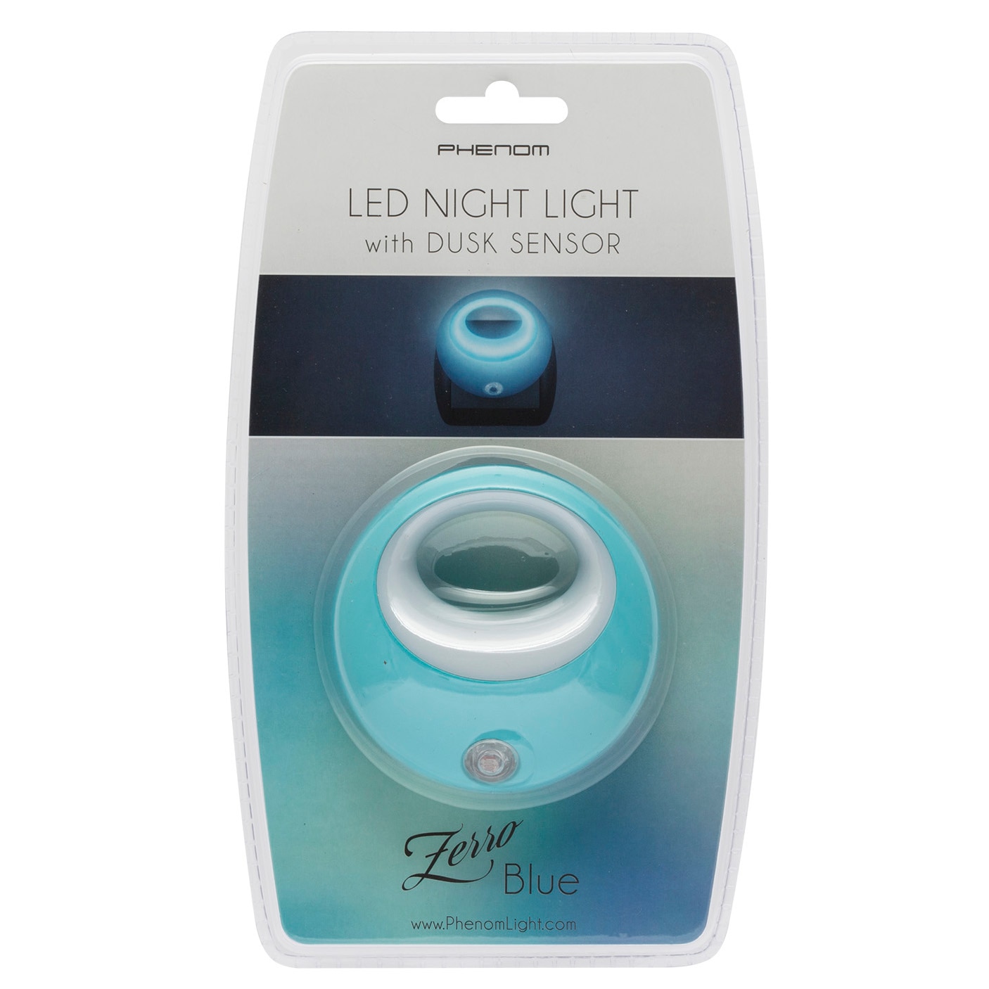 Lampa de veghe LED Phenom, cu senzor lumina, 1W, Albastru