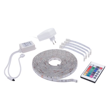 Set banda LED RGB Phenom, cu telecomanda, 36W, 2100 lm, IP65, 5m Set banda LED RGB Phenom, cu telecomanda, 36W, 2100 lm, IP65, 5m