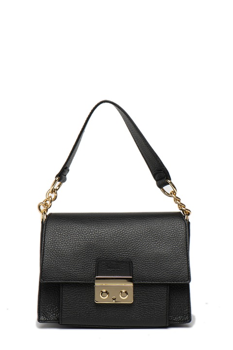 Zevo, Geanta de piele, cu bareta de umar Mariela, Negru